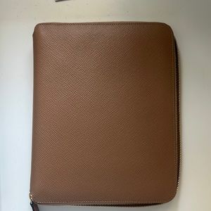 Smythson A5 Writing Folder with Zip in Panama
